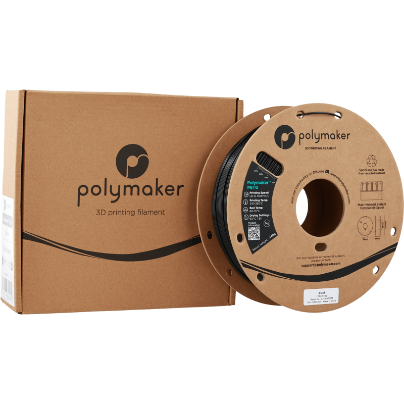 Polymaker™ PETG Black / Zwart Filament Polymaker™ PETG Black / Zwart Filament