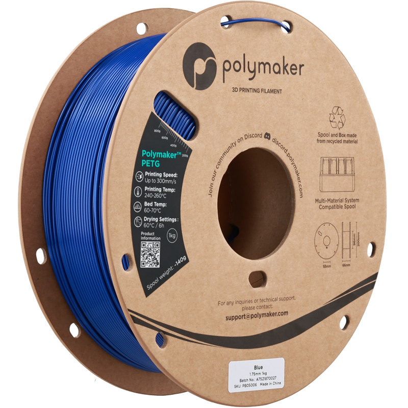 Polymaker™ PETG Blue / Blauw Filament Polymaker™ PETG Blue / Blauw Filament