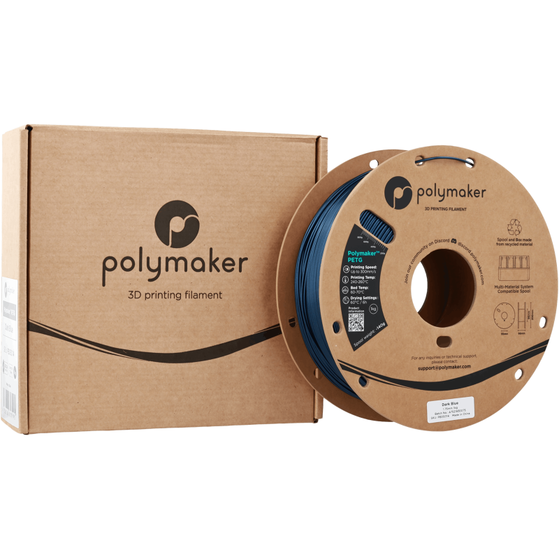 Polymaker™ PETG Dark Blue / Donker Blauw Filament Polymaker™ PETG Dark Blue / Donker Blauw Filament
