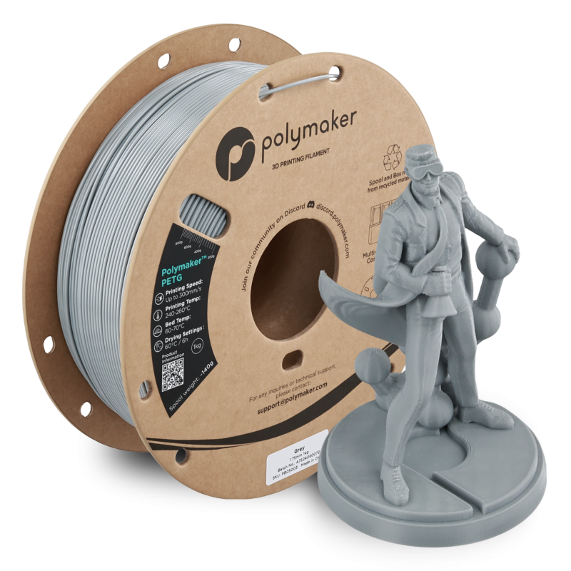 Polymaker™ PETG Grey / Grijs Filament Polymaker™ PETG Grey / Grijs Filament