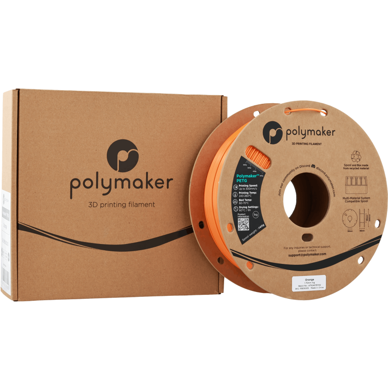 Polymaker™ PETG Orange / Oranje Filament Polymaker™ PETG Orange / Oranje Filament