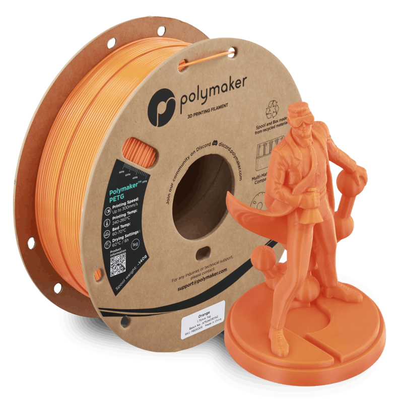 Polymaker™ PETG Orange / Oranje Filament Polymaker™ PETG Orange / Oranje Filament