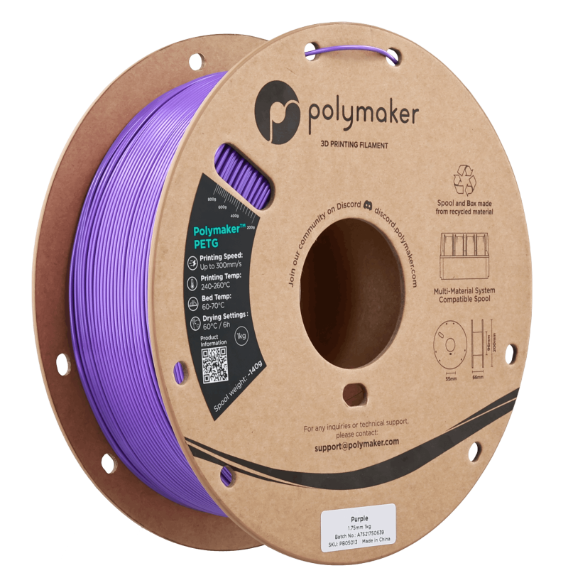 Polymaker™ PETG Purple / Paars Filament Polymaker™ PETG Purple / Paars Filament