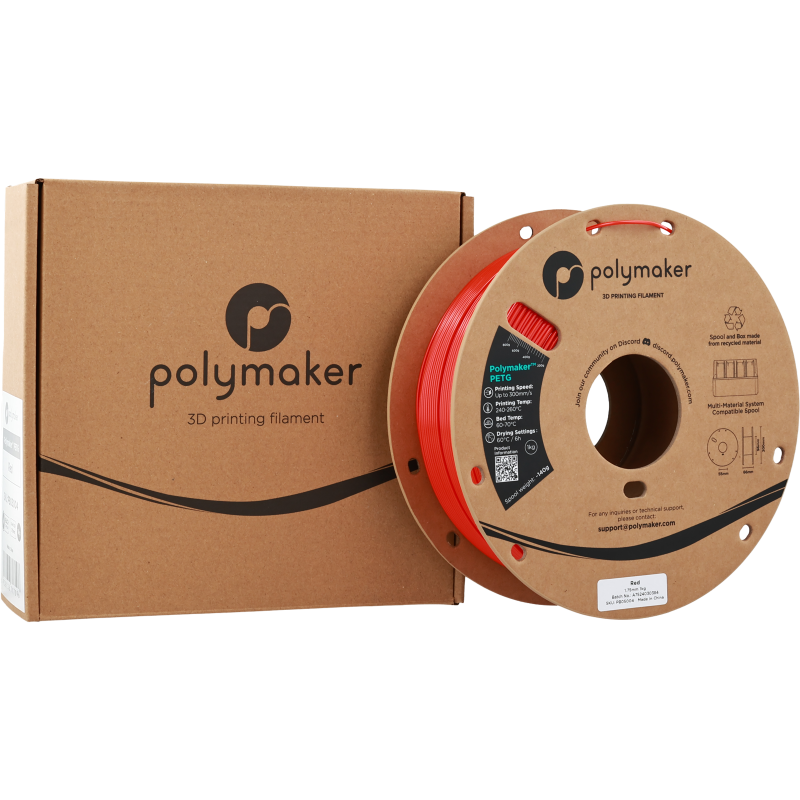Polymaker™ PETG Red / Rood Filament Polymaker™ PETG Red / Rood Filament