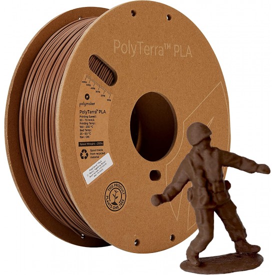 Polymaker PolyTerra PLA Army Brown / Leger Bruin Filament