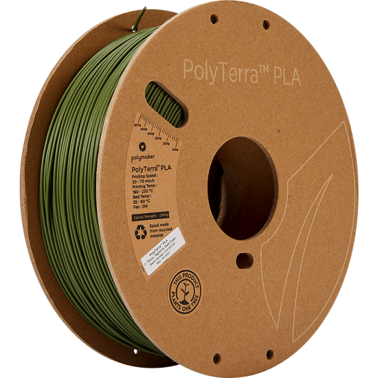 1.75mm Polymaker PolyTerra PLA Army Dark Green 
