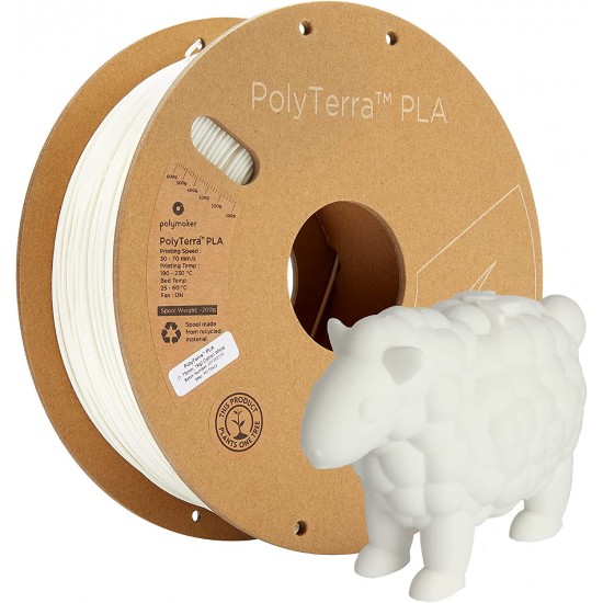 Polymaker PolyTerra PLA Cotton White / Katoen Wit Filament