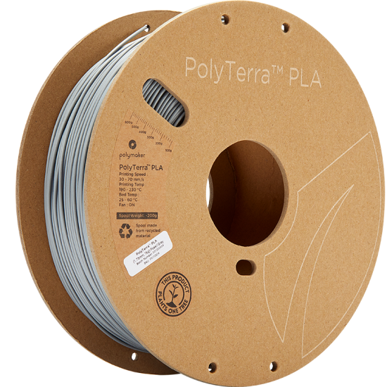 1.75mm Polymaker PolyTerra PLA Fossil Grey