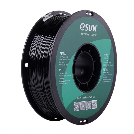 eSun PETG Solid Black / Zwart Filament eSun PETG Solid Black / Zwart Filament