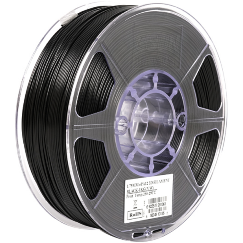 eSun PA12 Nylon Black / Zwart Filament eSun PA12 Nylon Black / Zwart Filament