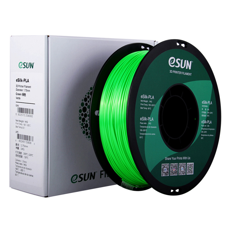eSun ePLA-Silk Green / Groen Filament eSun ePLA-Silk Green / Groen Filament