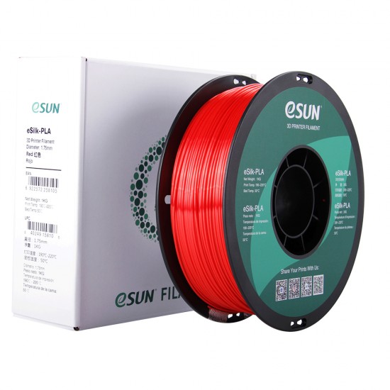 eSun eSilk PLA Red / Rood Filament eSun eSilk PLA Red / Rood Filament