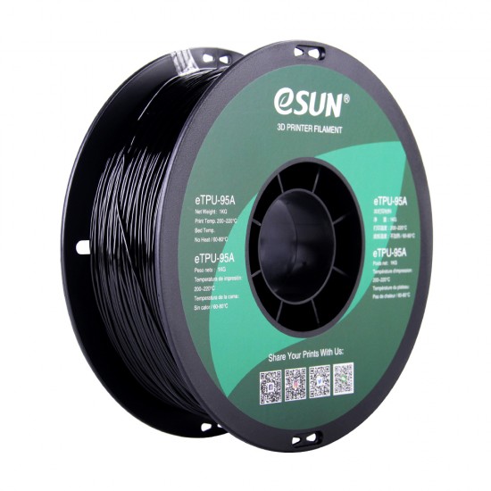 eSun eTPU Black / Zwart Filament eSun eTPU Black / Zwart Filament