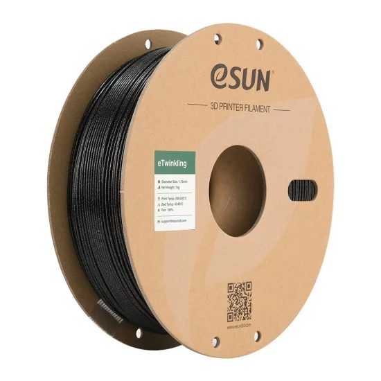 eSun eTwinkling PLA Black / Zwart Filament eSun eTwinkling PLA Black / Zwart Filament