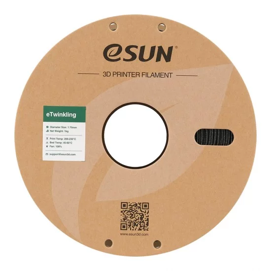 eSun eTwinkling PLA Black / Zwart Filament eSun eTwinkling PLA Black / Zwart Filament