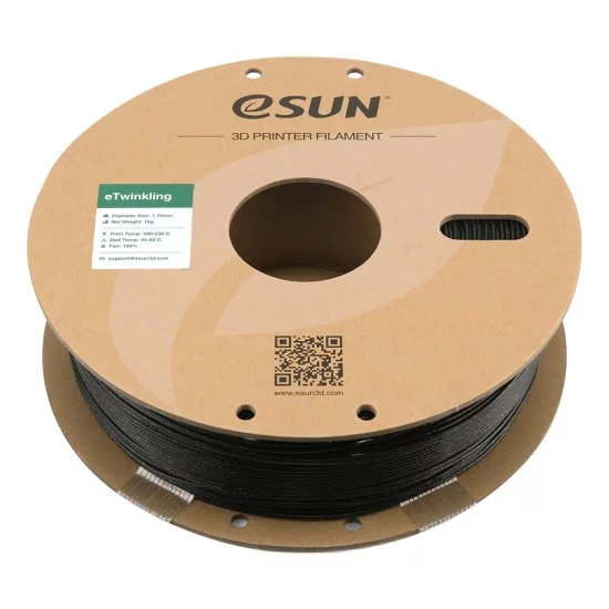 eSun eTwinkling PLA Black / Zwart Filament eSun eTwinkling PLA Black / Zwart Filament