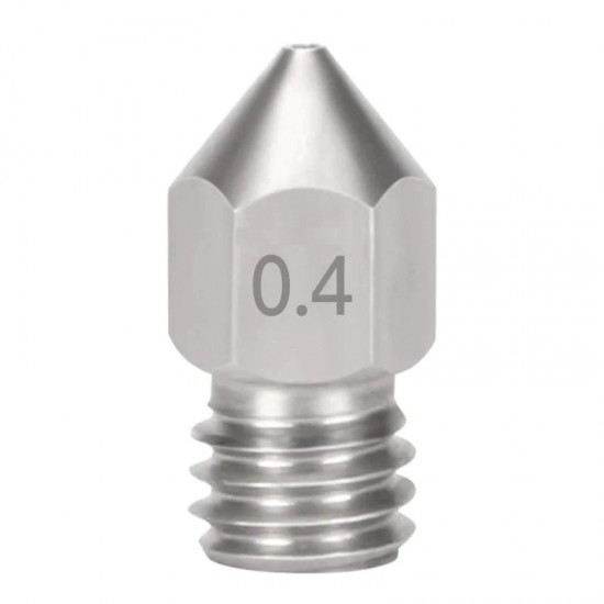 MK8 0.4mm Nozzle / Printkop Stainless Steel / Roestvrij Staal voor 1.75mm Filament MK8 0.4mm Nozzle / Printkop Stainless Steel / Roestvrij Staal voor 1.75mm Filament