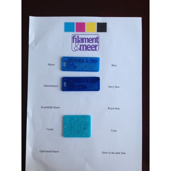 RepRapper PLA Glow In The Dark Blue / Oplichtend Blauw Filament RepRapper PLA Glow In The Dark Blue / Oplichtend Blauw Filament